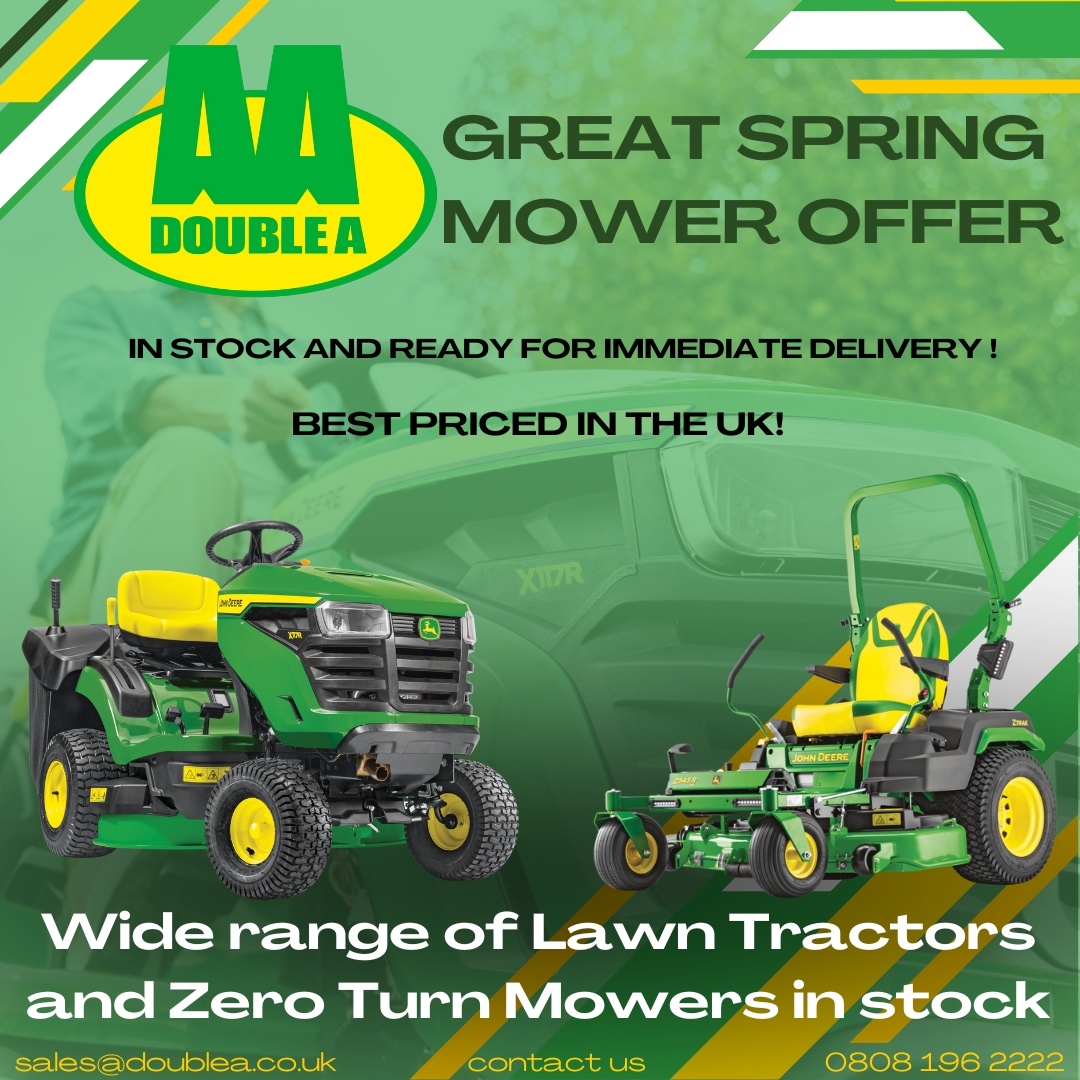 The Double A Great Spring Mower Offer! Come in-store to one of our outlets in Fife, Glasgow or Aberdeen and see our wide range of John Deere Lawn Tractors and Zero-Turn Mowers.🦌🌱 We have a wide range of models in stock, awaiting a new home. With the best pricing on homeowner…