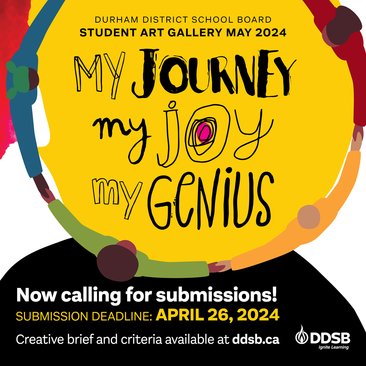 Just a few weeks left for students to submit their creative artworks for the 3rd Annual DDSB Student Art Gallery! ️
Learn more and submit your work before April 26: bit.ly/3uFuiAo
#IgniteLearning #IgniteConnection #IgniteWellBeing