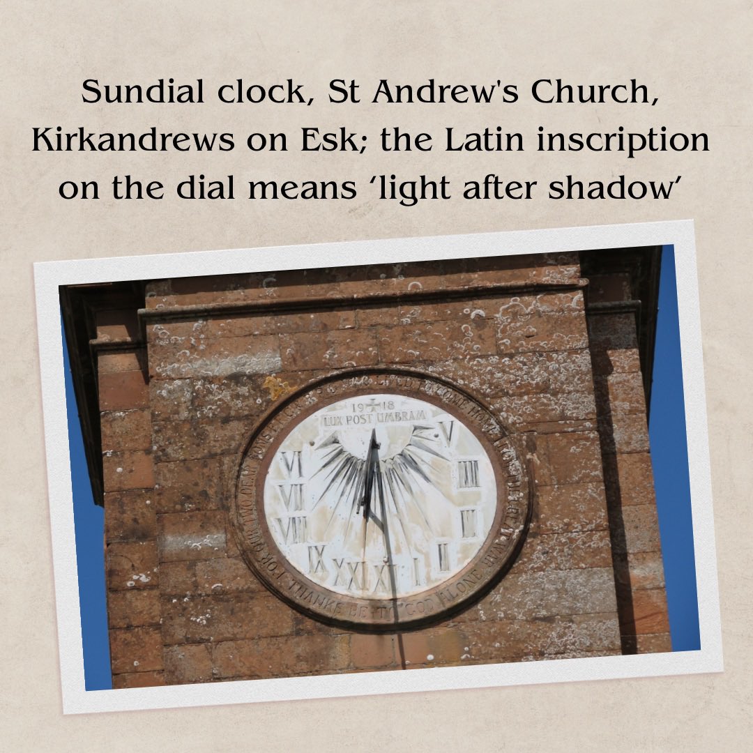 Happy Monday! ⭐️ For our next “place of the week” post we are exploring the Sundial clock, St. Andrew's Church, Kirkandrews on Esk ⛪️ ⬇️Find out more on our website: cumbriacountyhistory.org.uk/township/kirka…