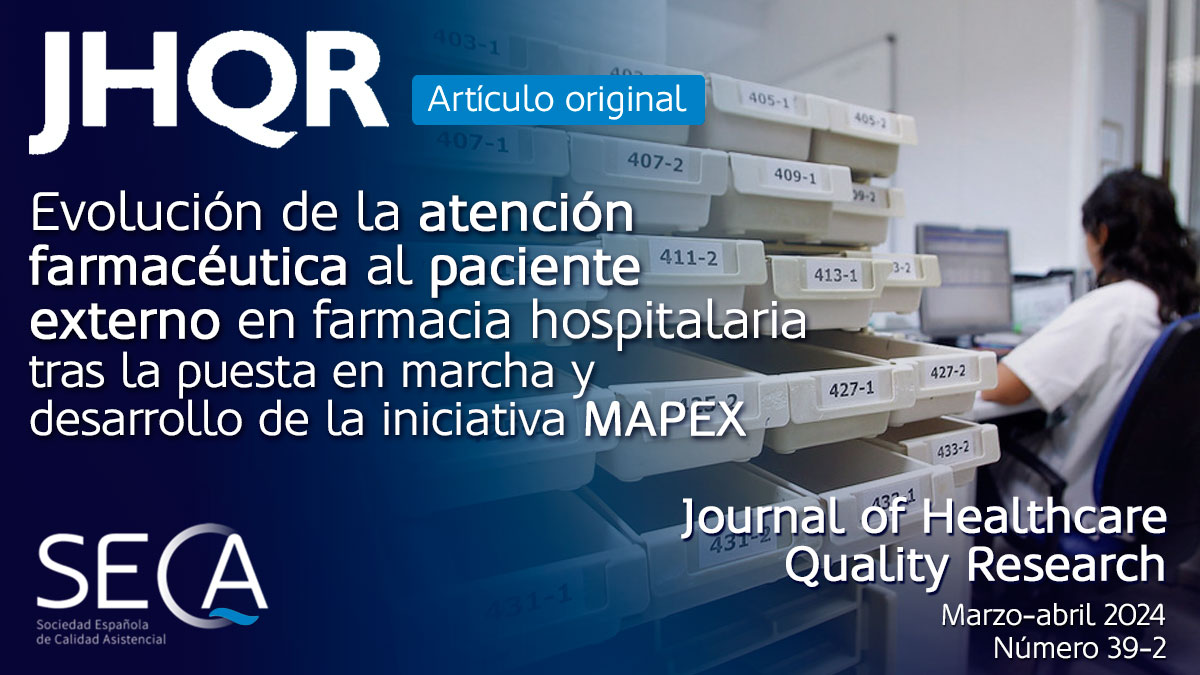 'Análisis de la evolución de la atención farmacéutica al paciente externo en los servicios de farmacia hospitalaria en España tras la puesta en marcha y desarrollo de la iniciativa @mapex_sefh' Artículo original @morilloverdugo et al. en @JHealthQualityR ➡️bit.ly/JHQRmar-abr24