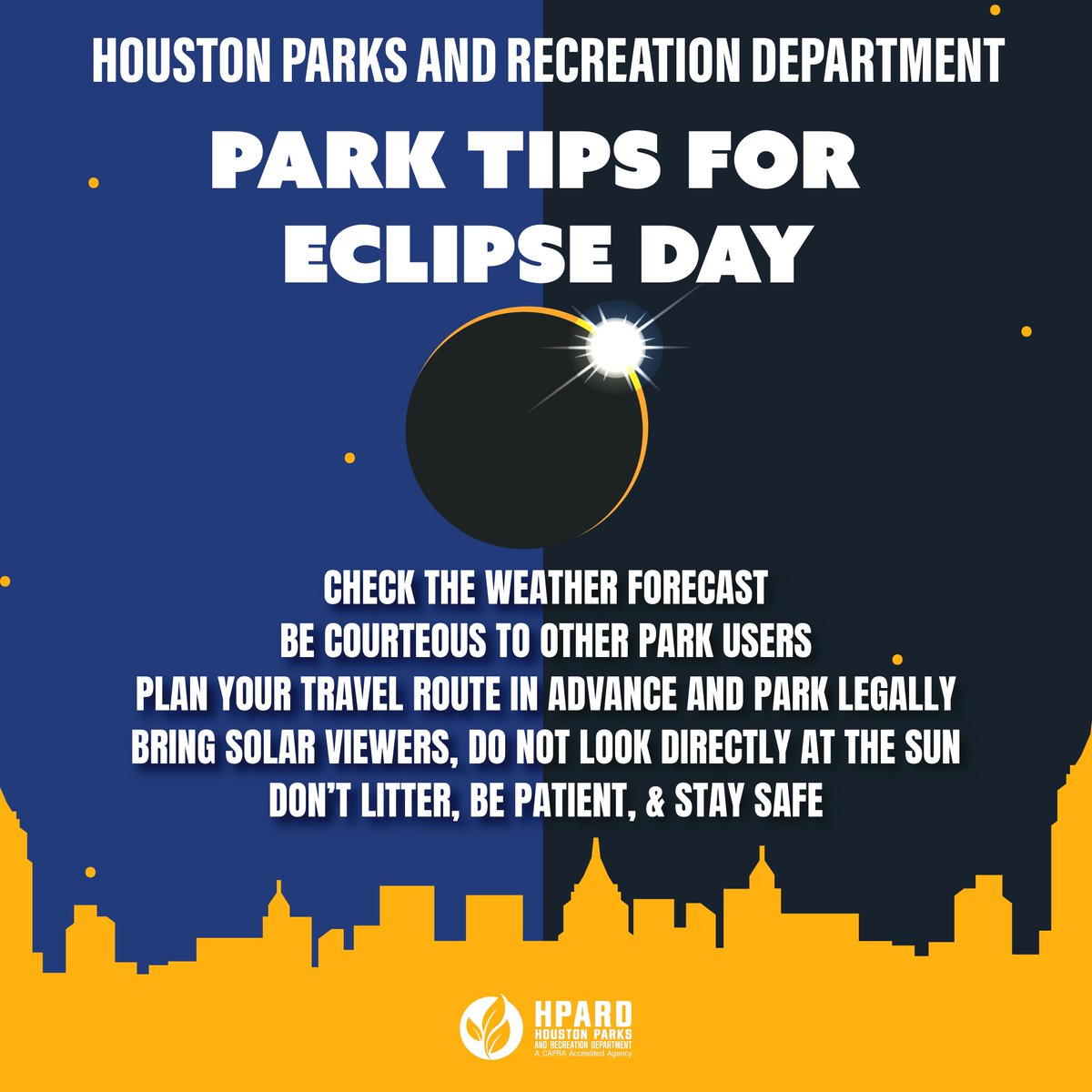 If you are planning to experience the solar eclipse at a Houston park today, plan ahead. 🕶️☀️