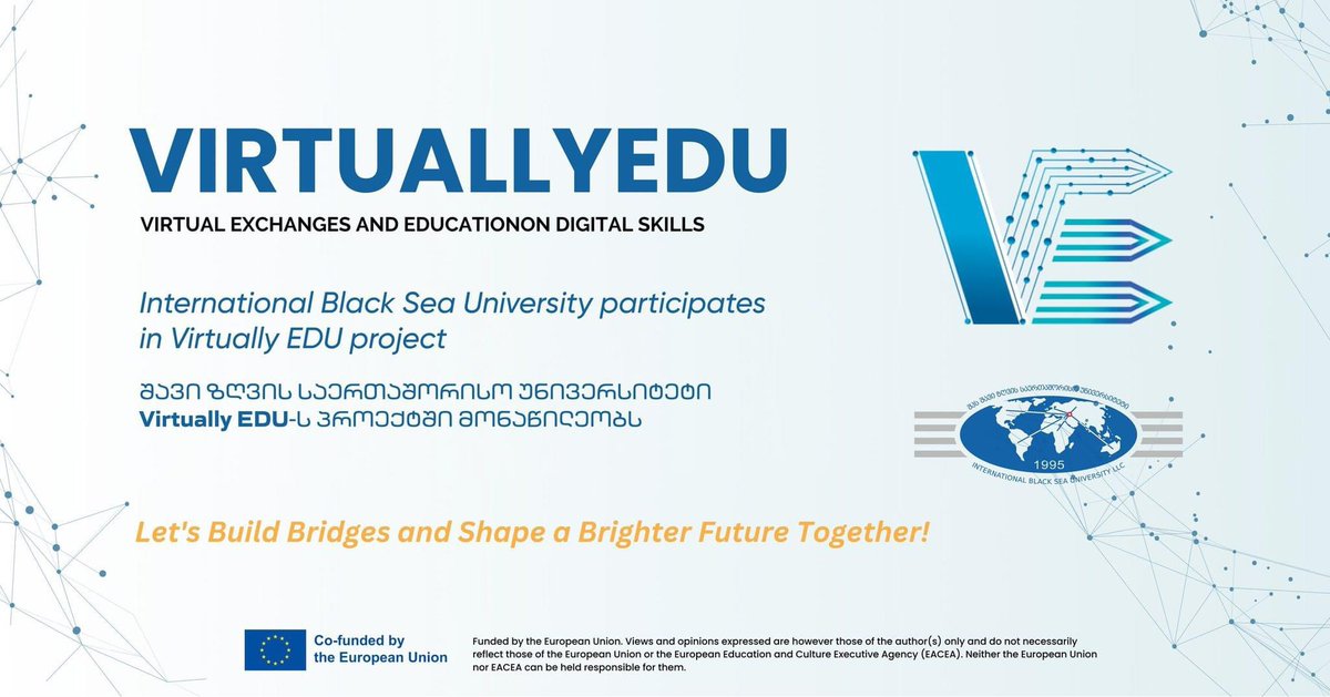 🇪🇺 შავი ზღვის საერთაშორისო უნივერსიტეტი ერაზმუს+ პროექტში Virtually EDU მონაწილეობს.

ვრცლად: bit.ly/3xAh353