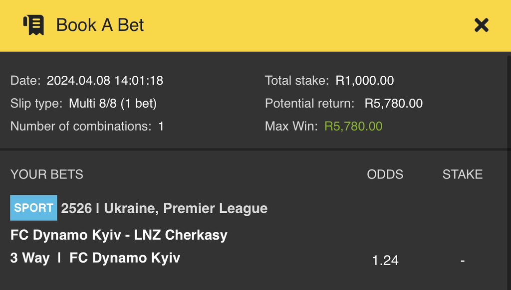 5 odds on  @Easybet_SA 💛

Copy this betslip using link : easybet.co.za/share-a-bet/23…

Booking code :  232013 ✅

Register here: ebpartners.click/o/65n4N2 ❤️‍🔥

Use promo code : CAVAH50✅
#Easybet 
#money 
#yellownation 
✨✨✨✨✨✨