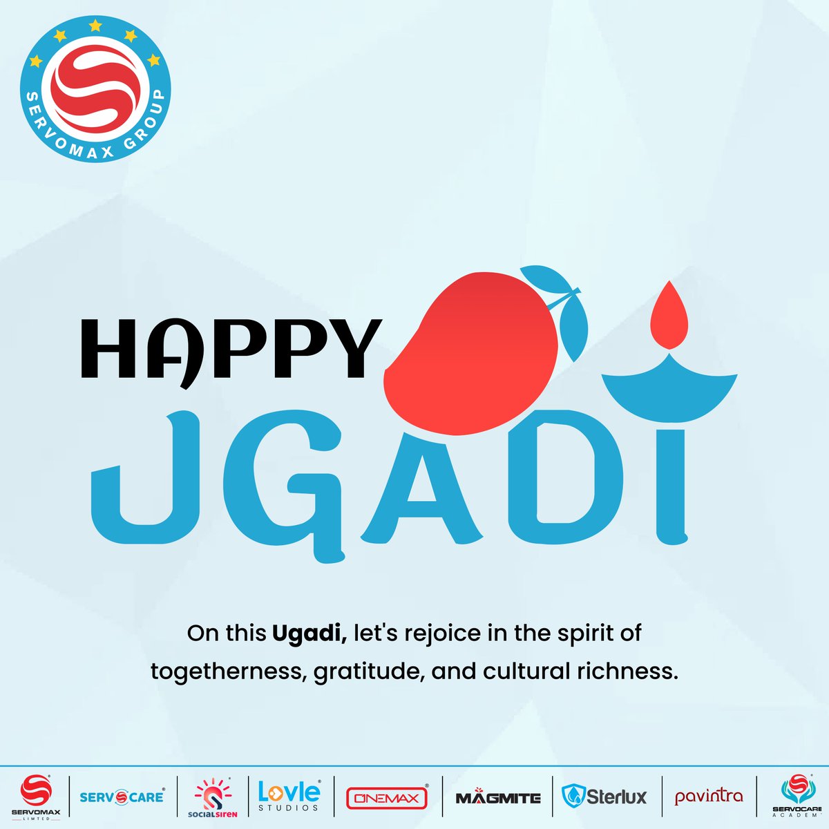 ServomaxLimited's tweet photo. This #Ugadi, let's rejoice in the spirit of togetherness, gratitude, &amp; cultural richness. Wishing you a prosperous &amp; joyful year ahead. 🌸
#Ugadi2024 #GudiPadwa #TeluguNewYear #HappyUgadi #HappyUgadi2024 #HinduNewYear #Padwa #UgadiWishes #UgadiFestival

#SERVOMAX #SERVOMAXLimited https://t.co/PGgOVdK6Bo