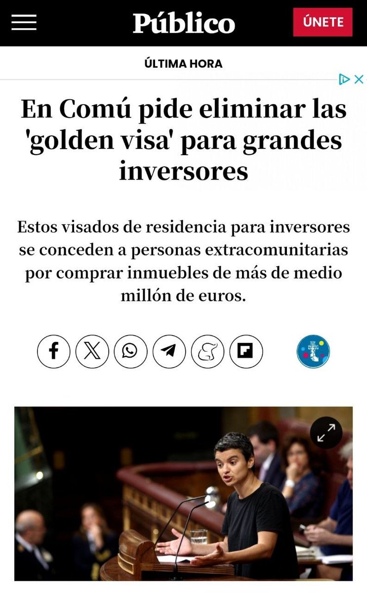 Les 'Golden Visa' és la fórmula dels més rics per obtenir el permís de residència comprant cases de +500.000€. Vam proposar derogar-les fa quatre anys (@Lucia__MartinG) i avui ho aconseguim. Ni dreceres per rics, ni privilegis.
