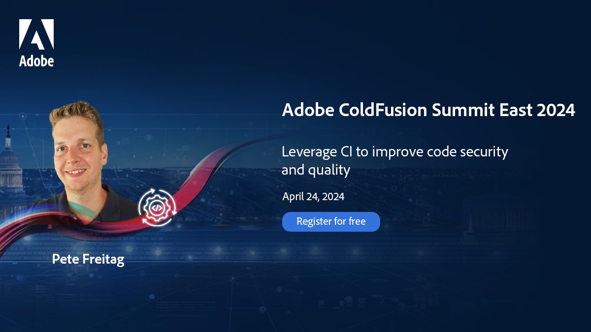 Join Pete Freitag at #CFSummitEast2024 and boost code quality & security with CI! Register for free: bit.ly/49ahyQN
• Learn how #ContinuousIntegration automates testing & improves code.
• Discover how to implement CI in your workflow for faster, safer deployments.