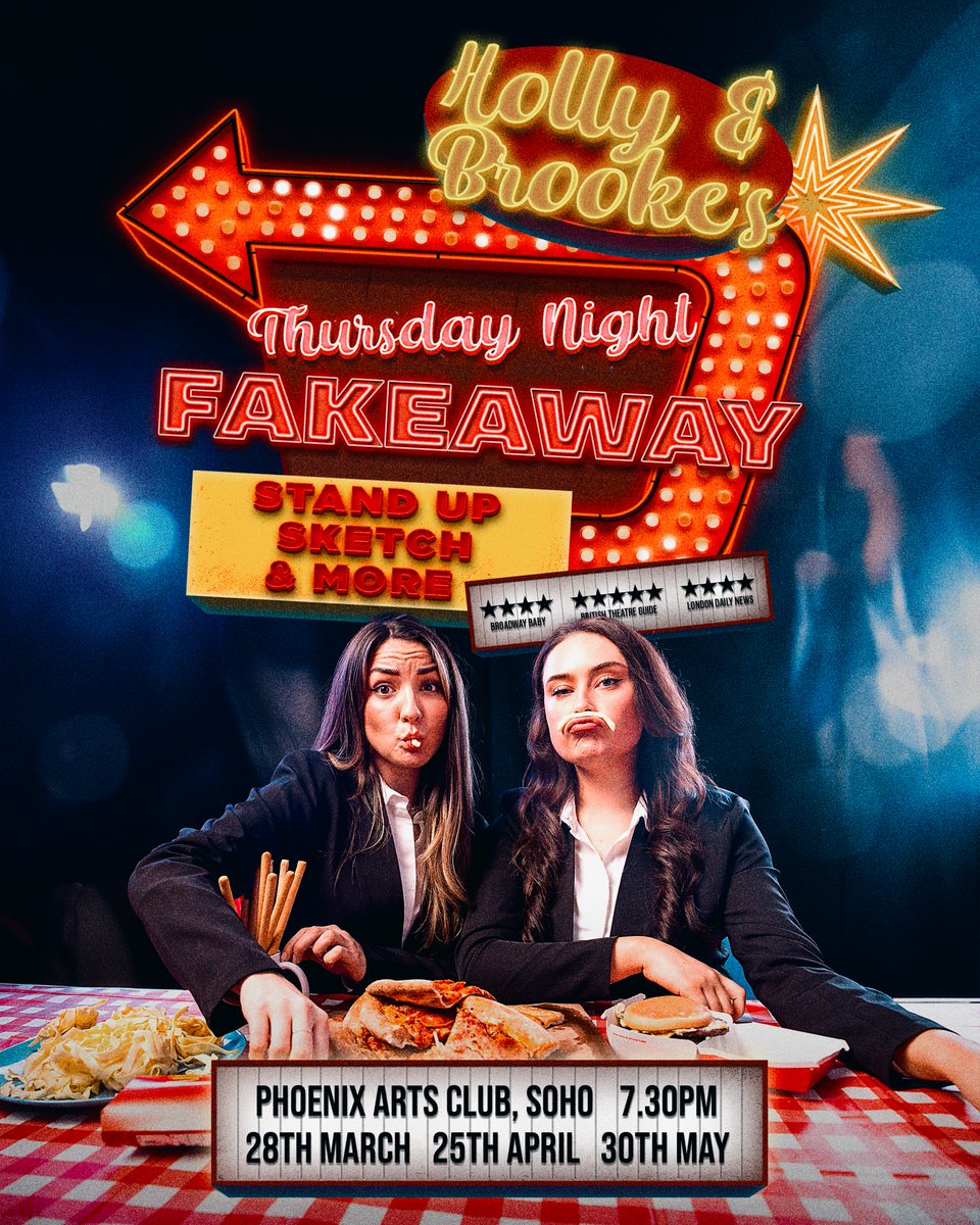 DO YOU LOVE COMEDY? GOOD TIME? AND ROFLing? Come to our comedy night! HOLLY & BROOKE'S THURSDAY NIGHT FAKEAWAY 25th April 7.30pm @phoenixartsclub Mega line up & mega lols! phoenixartsclub.com/book/?instance…