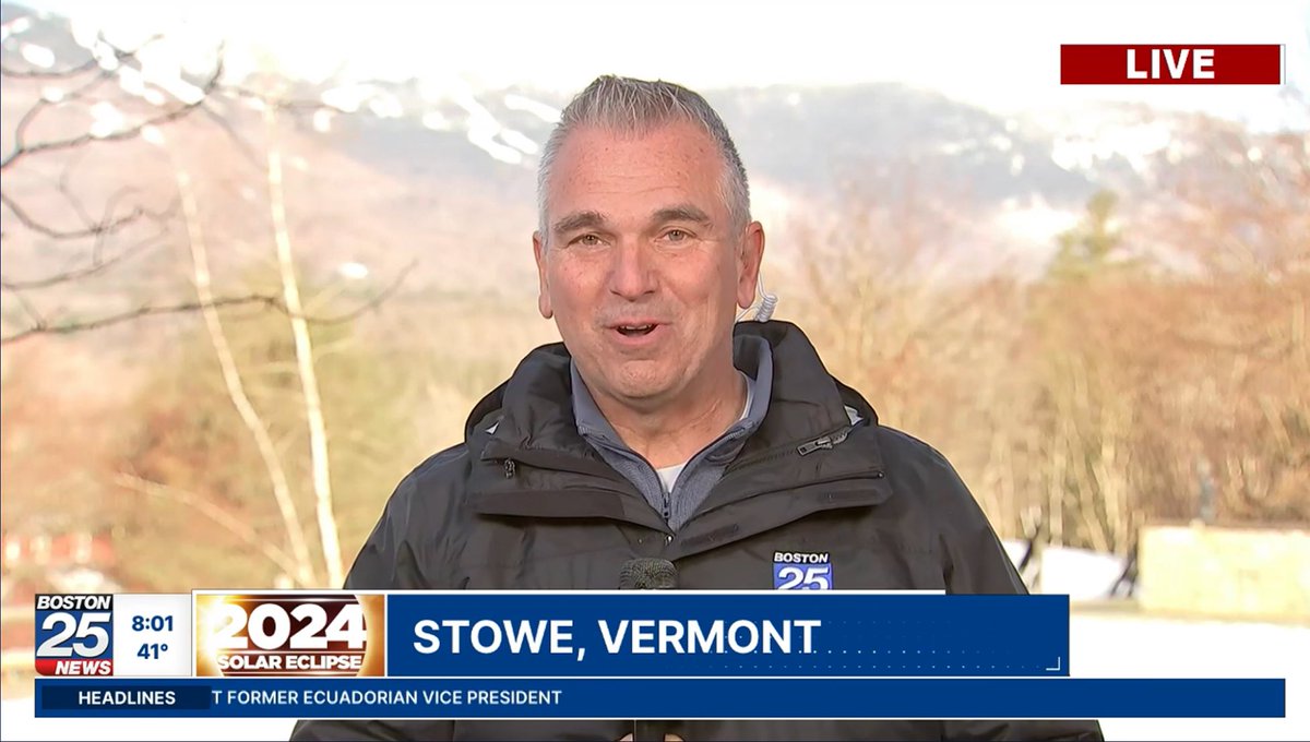 We are live for the #SolarEclipse in Stowe, VT at @TopnotchResort throughout the day on #Boston25.
