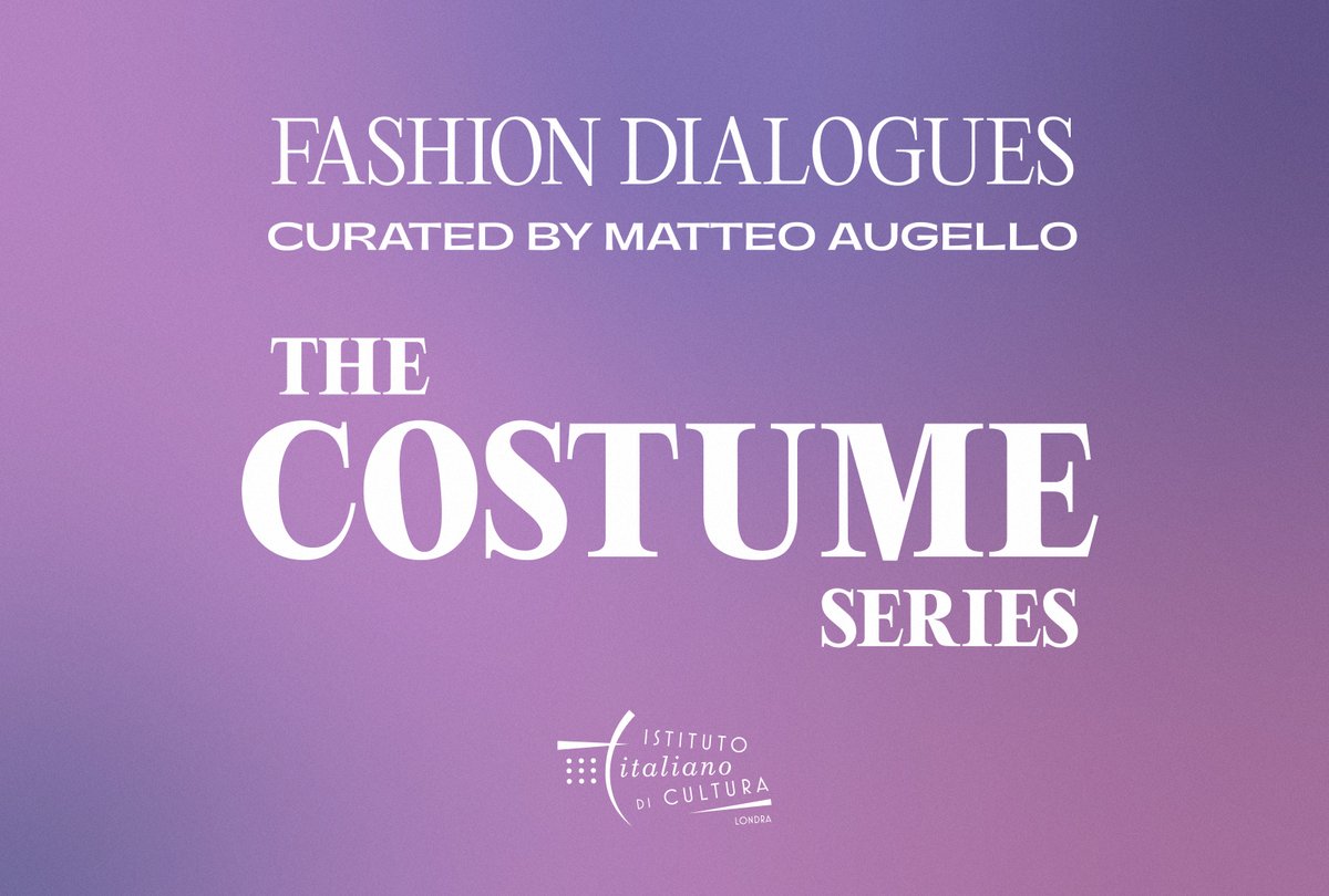 Fashion Dialogues. The Costume Series 11/4-6.30pm Join fashion historian Matteo Augello as he explores the magic of costumes in cinema, theatre, opera, and ballet with renowned designer Massimo Cantini Parrini. Book now for an enchanting evening! 🔗tinyurl.com/FashionDialogu…