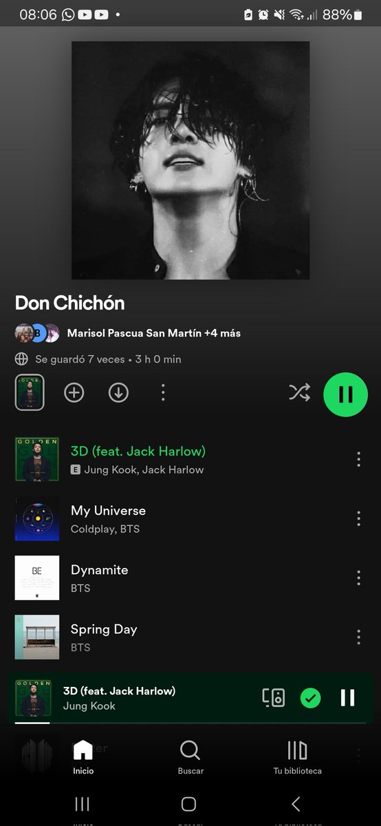 Evi3Mill4's tweet photo. Comenzamos como día lunes con la playlist de Don chingón.

@army_regiondeloslagos
@jungkook 
@bts_official_bighit 

#jungkook 
#jungkookie 
#jungkookbts 
#armybts 
#armylover
#bts_official_bighit 
#btsarmy
#jungkookchile https://t.co/VQrx4EkxU1
