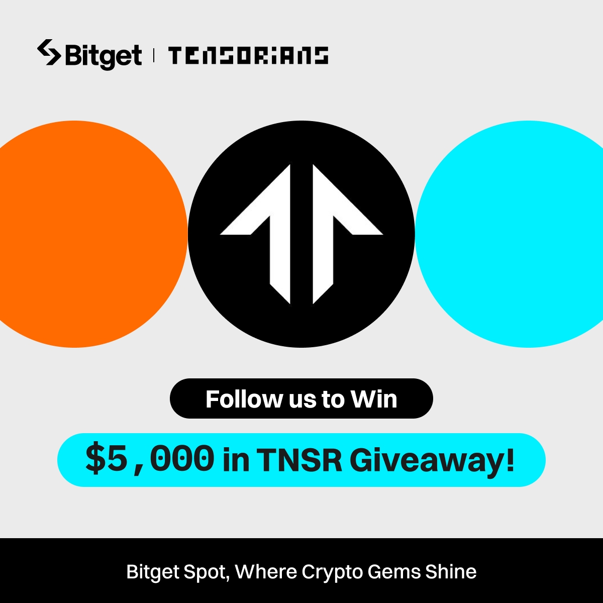 Join the #Bitget x $TNSR Giveaway! 

💰 $5,000 worth of $TNSR (100 winners) 

1⃣ Follow @bitgetglobal <a href="/tensor_hq/">Tensor ⚡️</a> 
2⃣ Repost with #TNSRlistBitget &amp; tag your friends 
3⃣ Fill out the form: forms.gle/pQzPdpv1ZzpzvW…