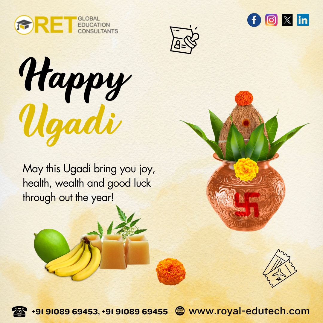 Wishing you a Ugadi filled with happiness, success for every beginning. #RETConsultants #RET #StudyAbroad #DreamDestination #GlobalEducation #ugadi #ugadispecial #ugadifestival #ugadi2024 #festival #indianfestival #sanatana #hindu #kannada #karnataka #india #trending #explore