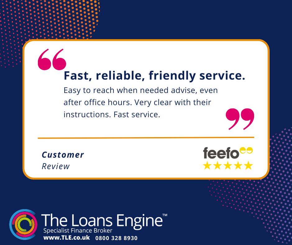 🌟Feefo Friday! 🌟

This review highlights how we go the extra step for everyone. We are fast, clear and always one phone call away both for customers and brokers!

#feefotrusted #specialistlending #specialistfinance #clientreviews