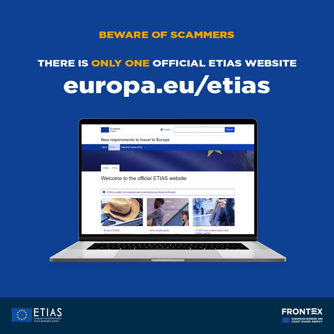 A growing number of unofficial and/or fake ETIAS websites have been advertised, pretending to provide official information about 🇪🇺 upcoming travel requirements ✈️ . Please refer exclusively to the official ETIAS website to learn about ETIAS ⬇️ bit.ly/4cqzsBo