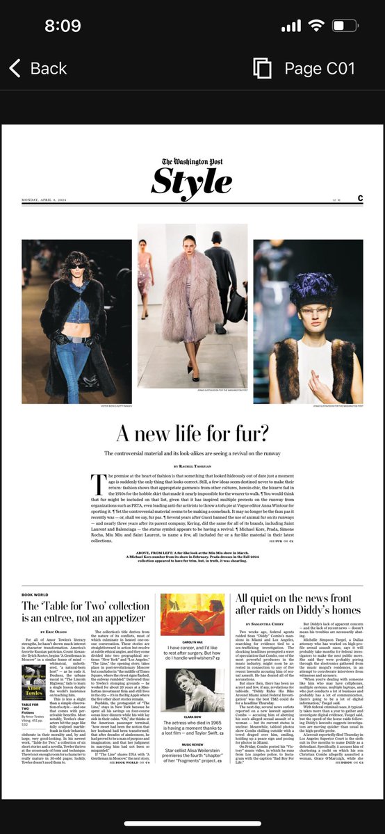 In today’s paper: is fur making a comeback? wapo.st/3TRk6xz