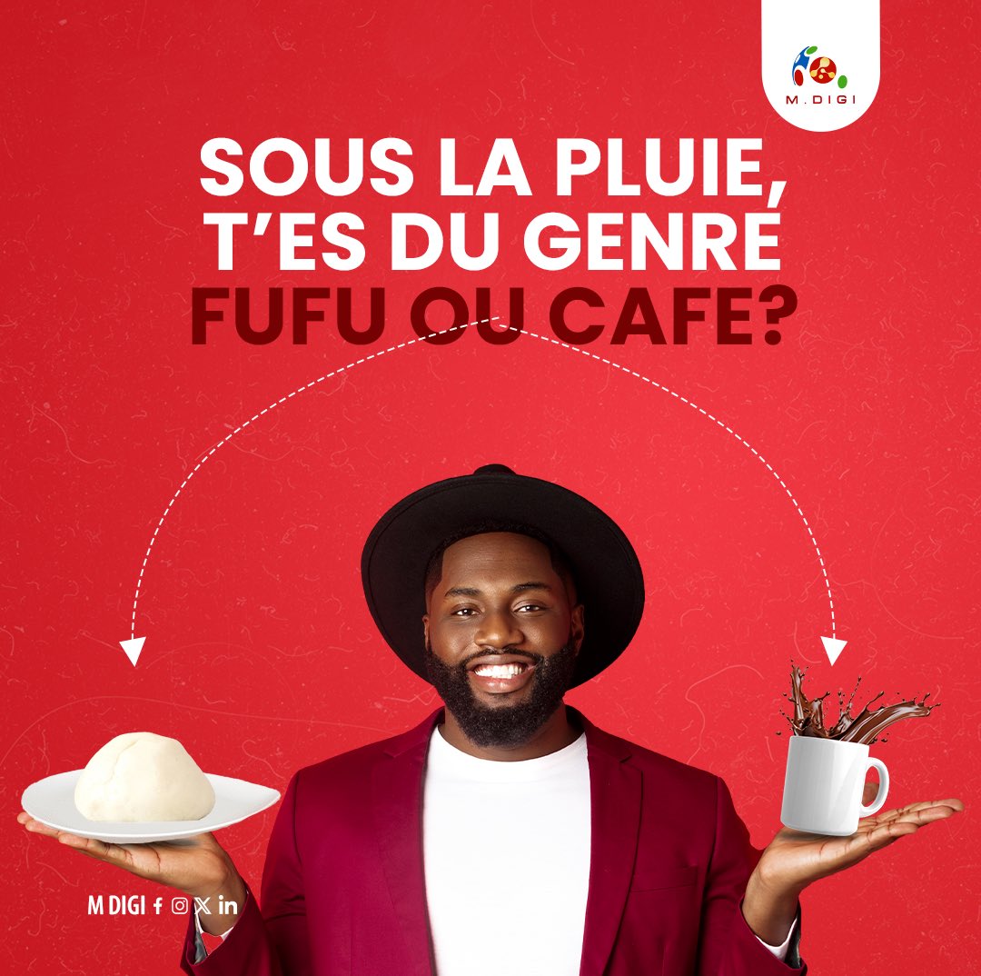 MDIGI01's tweet image. Quand il pleut🥶 le matin, tu es dans l’équipe foufou ou café ?🤨

Fais-le-moi savoir en commentaire.🤩

#climat  #malili #pluie #café #foufou #team #choisietonéquipe #sondage #communauté #lemondedigital #solutionsnumériques #humour #jeux #kinshasa