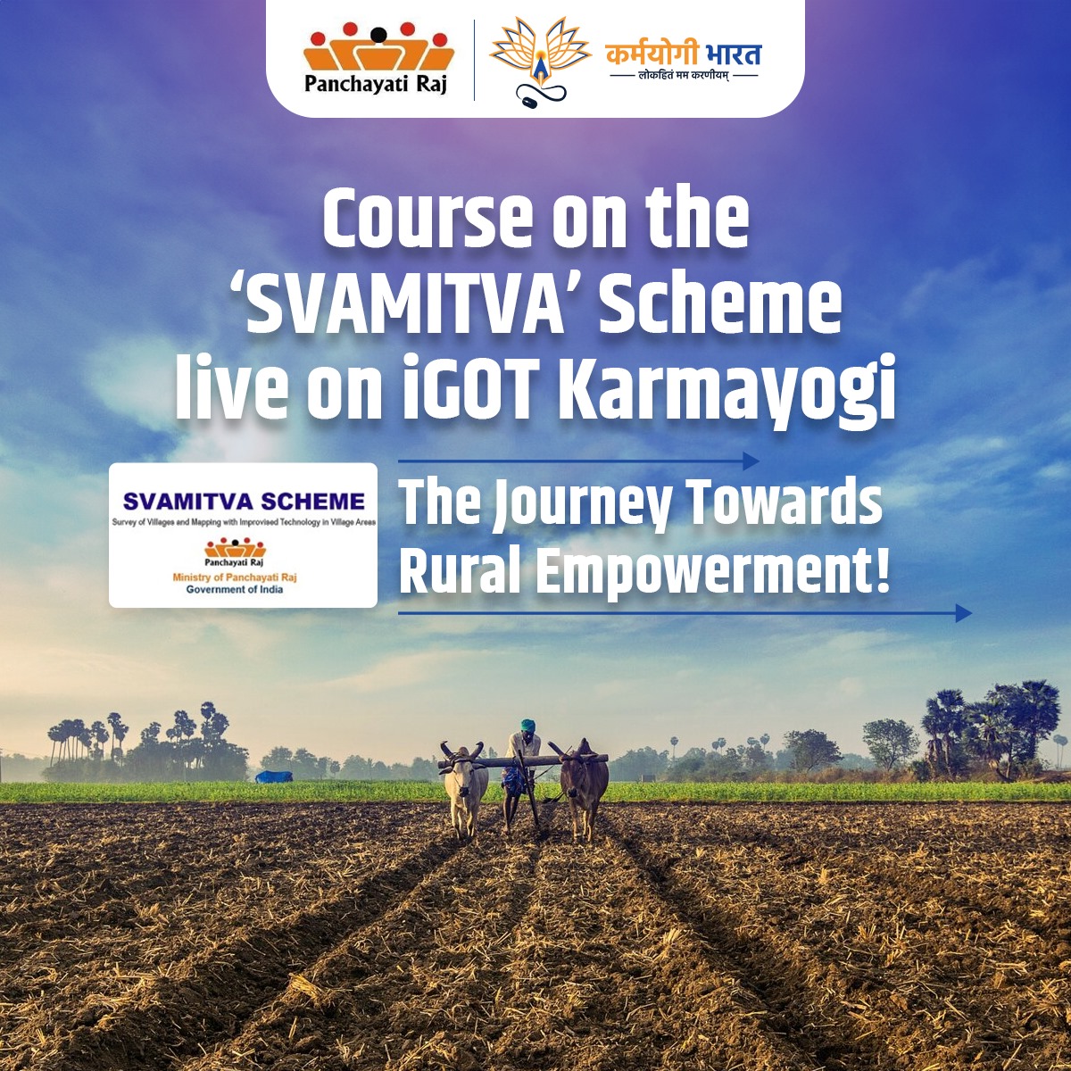 Presenting a course on the ‘SVAMITVA’ scheme at #iGOTKarmayogi. We deep dive into the scheme’s fundamentals, objectives and its role in shaping the future of rural India - and contributing to an #AtmanirbharBharat. 🔗 Link to the course - portal.igotkarmayogi.gov.in/app/toc/do_114…