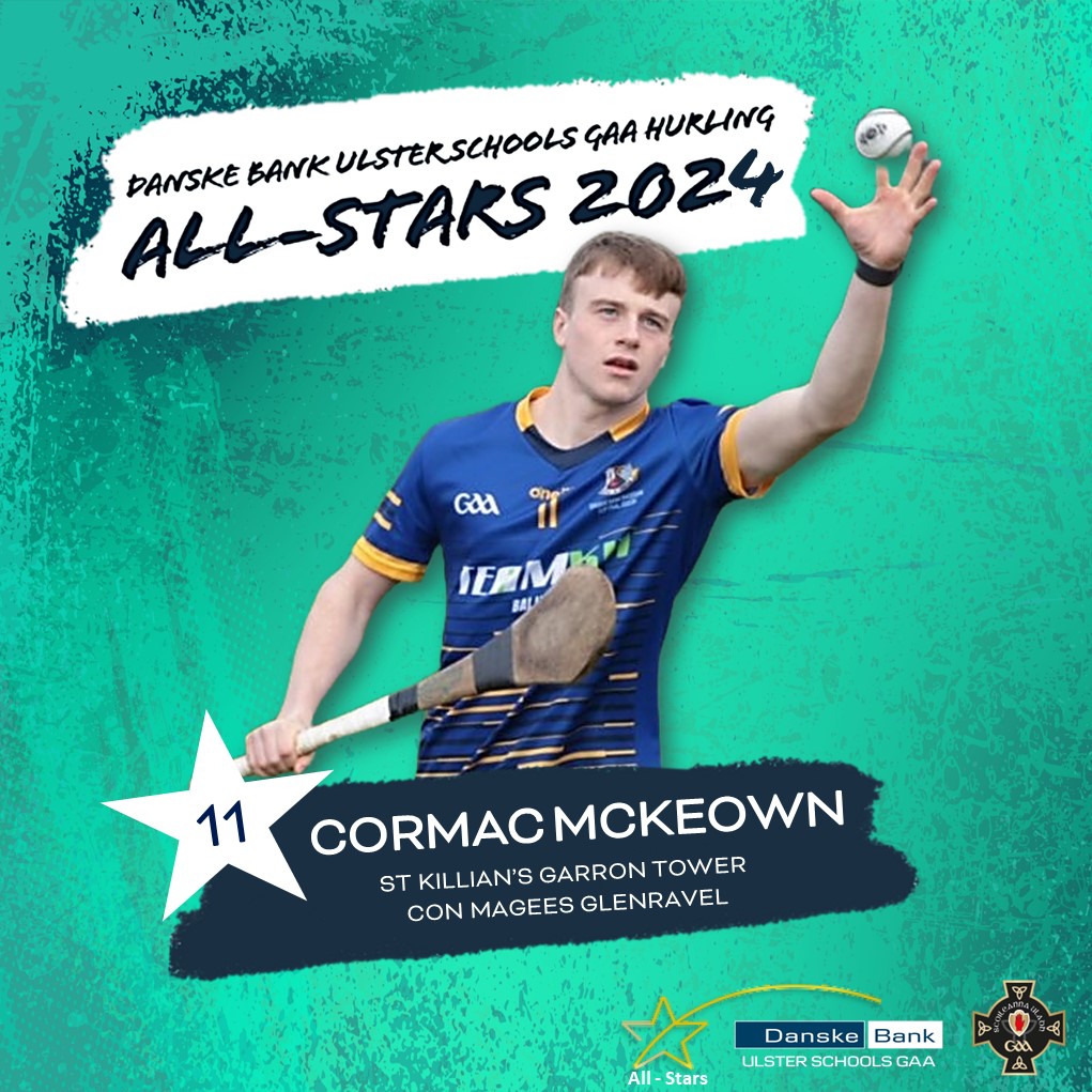 Cormac McKeown who was, Player of the match for @StKillians in the @DanskeBank_UK Mageean Cup Final is selected at centre half forward. Cormac was also an All Star last year in the half forward line, the @con_magee Dual star had a successful 2023 winning many medals in both codes