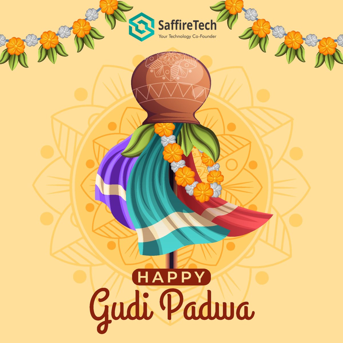 🌟 Wishing everyone a joyous and prosperous Gudi Padwa from the SaffireTech family! May this auspicious occasion fill your lives with happiness, success, and new beginnings. 🎉✨🪔🌸

#GudiPadwa #FestiveGreetings #NewBeginnings #SaffireTech