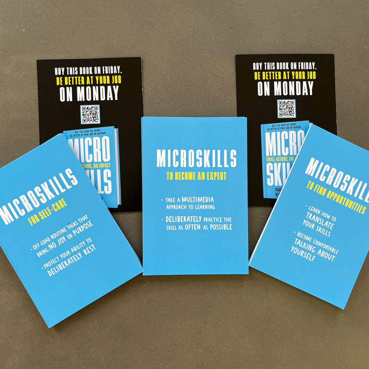 Excited to share these #microskills postcards at upcoming conferences where @AdairaLandryMD and I will speak 🎈 Thank you @HarlequinBooks @HarperCollins @lissa_warren