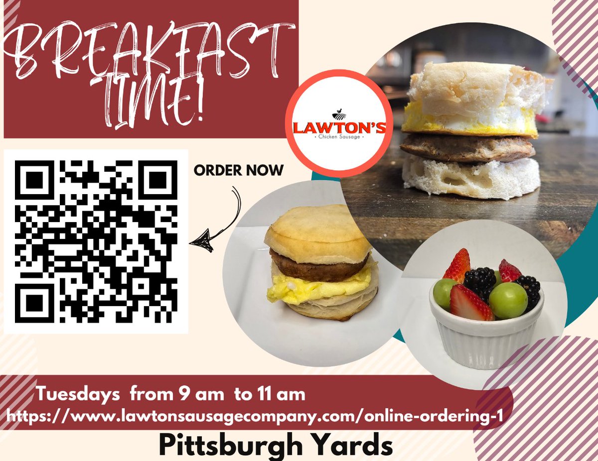 Every Tuesday at Pittsburgh Yards. From 9 am to 11 am.  Order Here:lawtonsausagecompany.com/online-orderin…