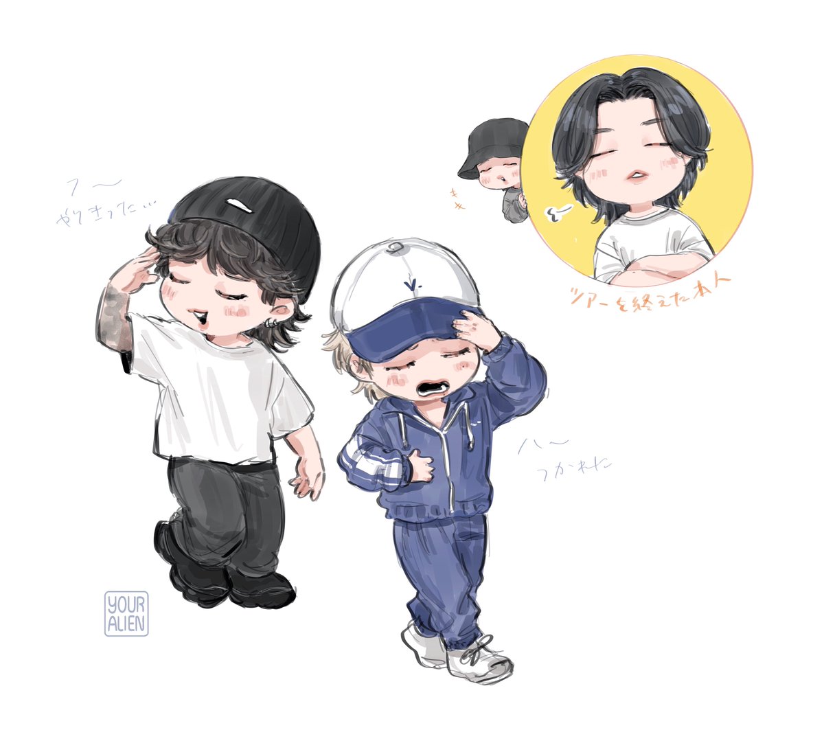 「#btsfanart #yoongi #jimin #taehyung #jun」|youralien⁷のイラスト