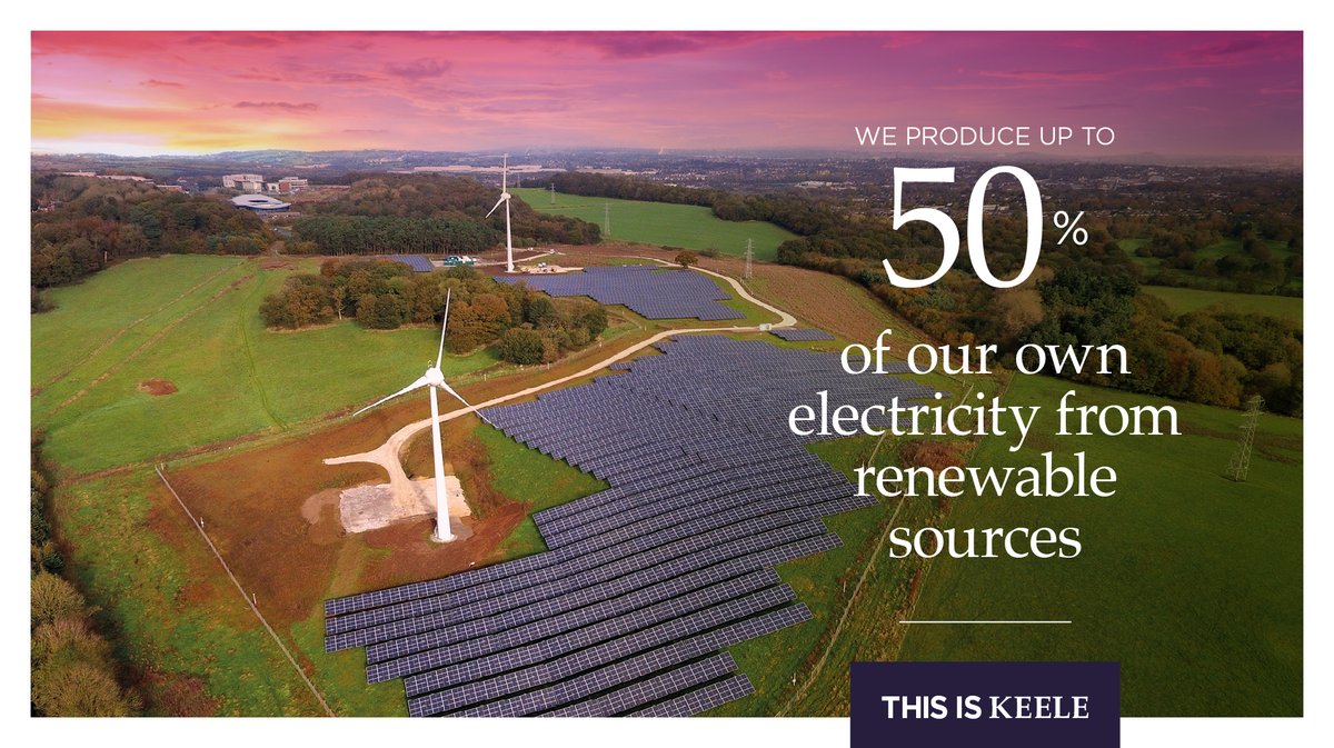 Sustainability is embedded in everything we do at Keele, even in the energy we use every day on site 🔋🌱 Up to 50% of this comes from our Solar and Wind Farm, based right here on campus.