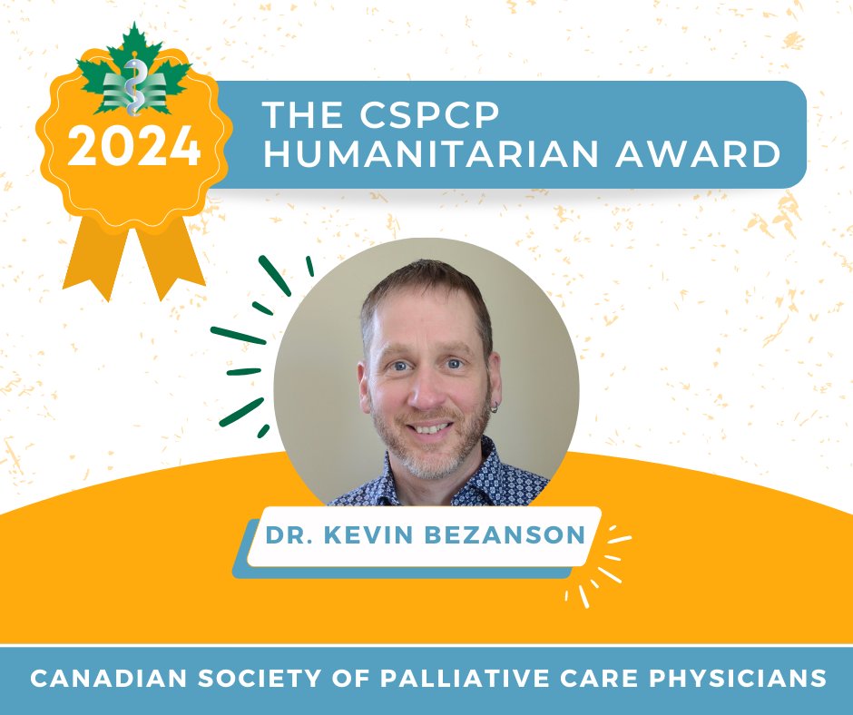 🌟 Congrats to Dr. Kevin Bezanson for the 2024 CSPCP Humanitarian Award! 🏆 Dr. Bezanson’s commitment to equitable palliative care access has impacted communities from underserved patients to international crises, his dedication shines through. #PalliativeCare 🌍✨