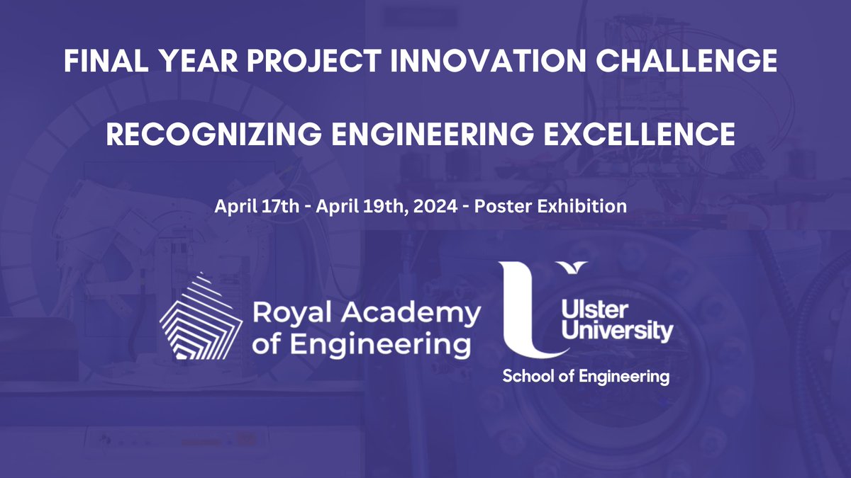 Announcing our second partner for our FYP Innovation Challenge at @UlsterUni, Belfast Campus April 17th - April 19th, 2024. @RAEngNews is committed to providing progressive leadership, bringing together an unrivalled community of leaders from engineering and technology.