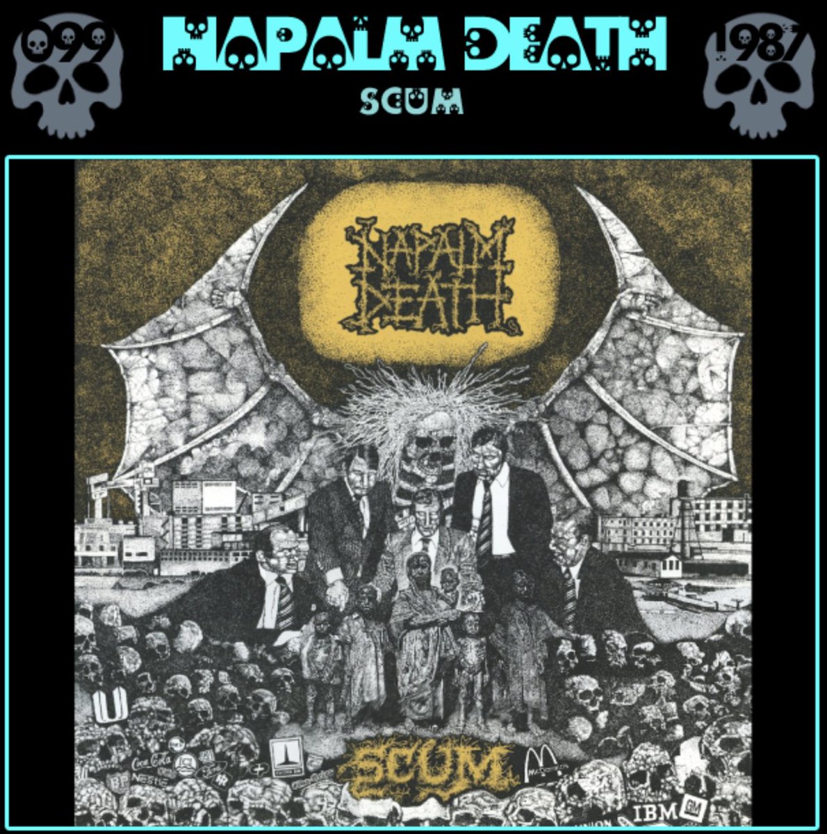 Skull-a-Day 099: Napalm Death - Scum (1987) 365caveiras.blogspot.com/2024/04/napalm… @napalmdeath #365caveiras