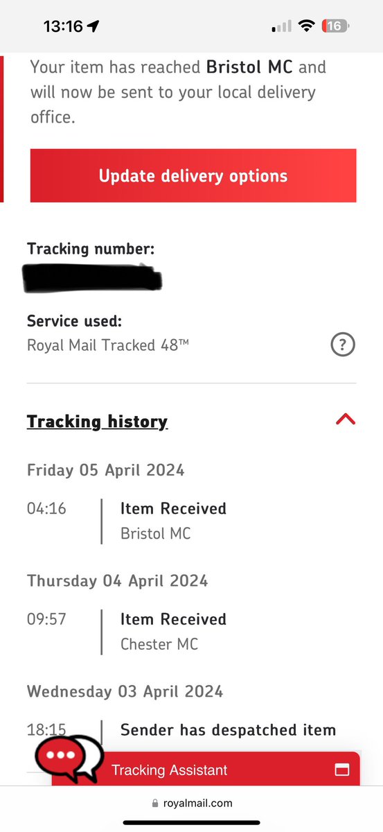 @RoyalMailHelp gone 1300 on Monday and wondered if there was any danger of you actually delivering a parcel, what with the 48 hour promise being last Friday?! @babipur - you should ask for the shipping cost back! @KerryMP yet another failure from #royalmail & East Bristol DO.