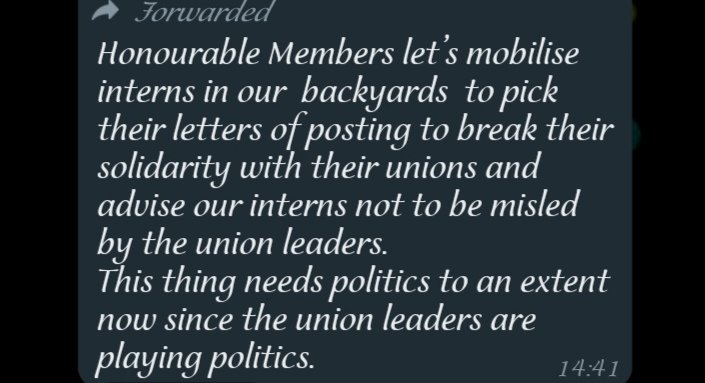 The good thing about doctor interns their brilliance and spectrum of clarity is above @KIMANIICHUNGWAH s thinking capacity leave alone intelligence. We can't be bought and may it be known that we don't do politics with labor laws #LipaKamaCAS
#DoctorsStrikeKE
#PostMedicalInterns