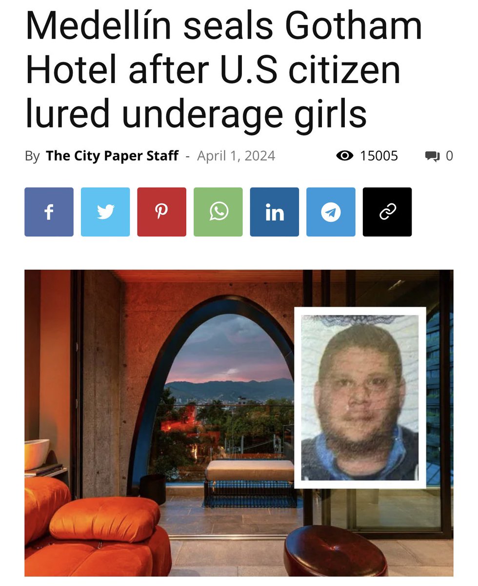 davenewworld_2's tweet image. A tourist from Ohio was found in a Colombian hotel with minors as young as 12 and 13.

He left the country and is back in the US.

Timothy Alan Livingston. 36 years old. Ohio.