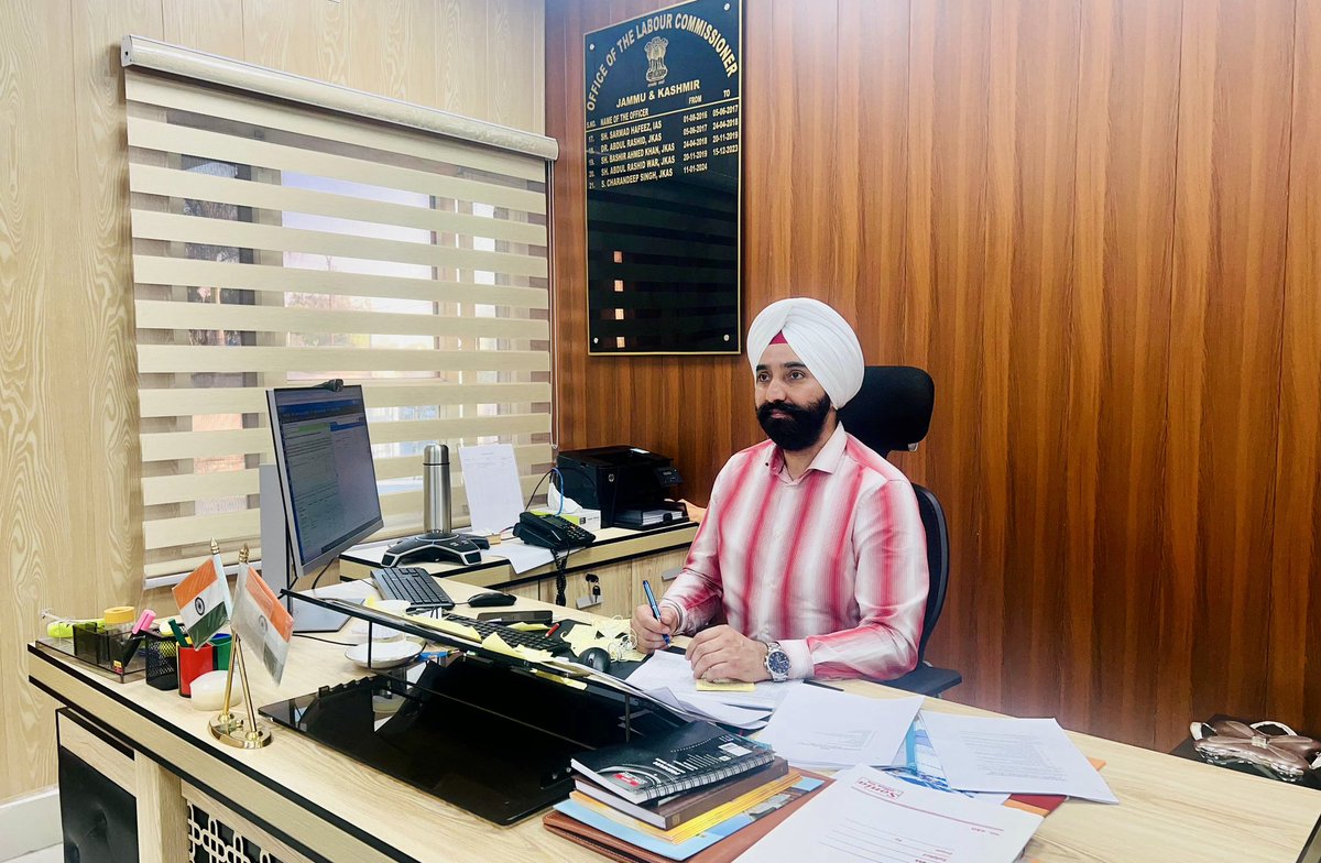 Labour Commissioner J&K, Charandeep Singh, JKAS today took a review meeting with focus on the process of Cess Collection and the Registration of workers under the Contract Labour Act. Labour Commissioner issued vital directives aimed at enhancing compliance and