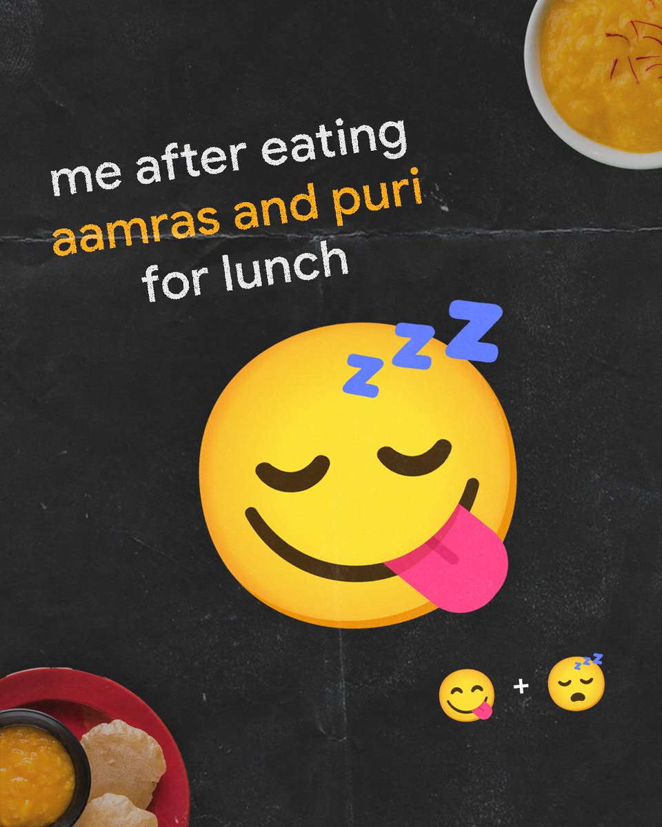 Cooked this sticker on ✨ Emoji Kitchen ✨, now going to cook puri aamras in kitchen 😋