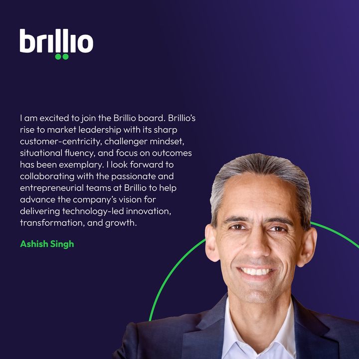 Excited to have the visionary Ashish Singh joining our Board of Directors! His experience across various fields, especially healthcare, will boost our ability to accelerate technology adoption of #HLS companies👉 bit.ly/3Ua3MJE #Brillio #Bain #Partnership #Growth
