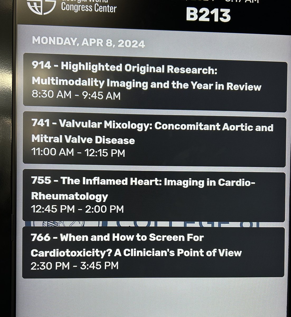🚨🚨🚨 Monday at @ACCinTouch Room B213 is the place to be! Join us now for highlights in Multimodality Imaging Year in Review followed by amazing back to back sessions with @Bweber04 @Fentanes_MD