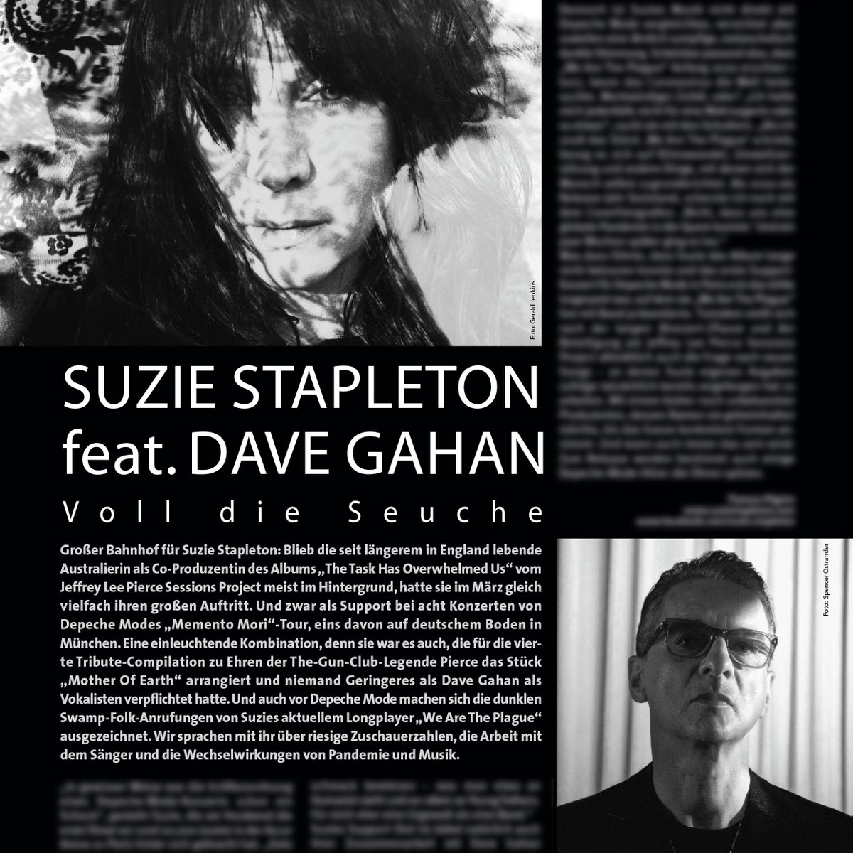 Suzie Stapleton (@suziestapleton) on Twitter photo New interview in this month's <a href="/Sonic_Seducer/">Sonic Seducer</a> about our tour with <a href="/depechemode/">Depeche Mode</a> and my collab with #DaveGahan on 'Mother of Earth'.
All the very best to #DepecheMode for their final show of the #MementoMori World Tour tonight in Cologne. Have the best night!🖤
Sx New interview in this month's <a href="/Sonic_Seducer/">Sonic Seducer</a> about our tour with <a href="/depechemode/">Depeche Mode</a> and my collab with #DaveGahan on 'Mother of Earth'.
All the very best to #DepecheMode for their final show of the #MementoMori World Tour tonight in Cologne. Have the best night!🖤
Sx