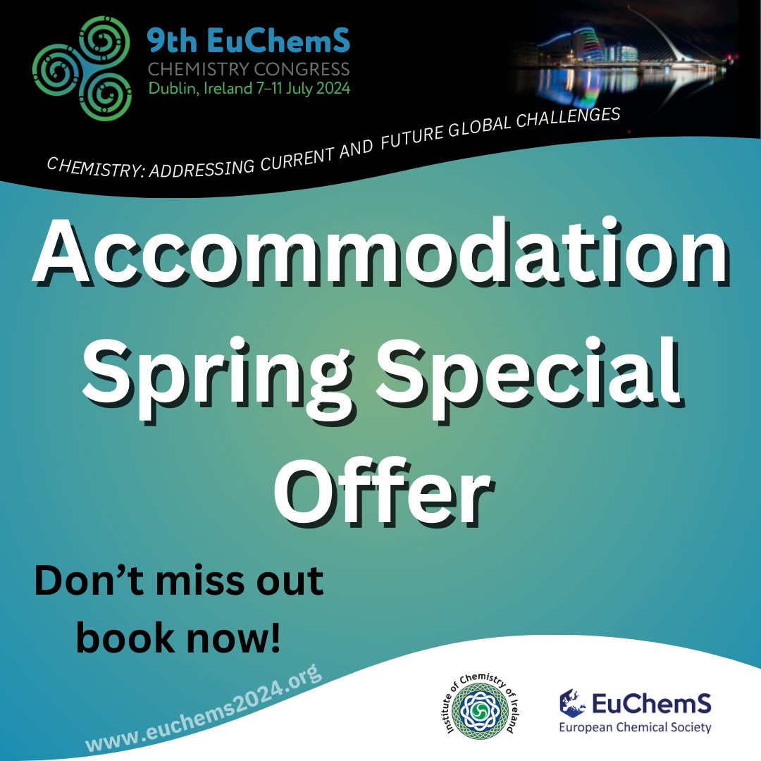 🚨 Act fast! Limited rooms left at special rates in our official #ECC9 Congress hotels! Don't miss your chance to grab this exclusive offer. Book now before it's too late! euchems2024.org/accommodation/