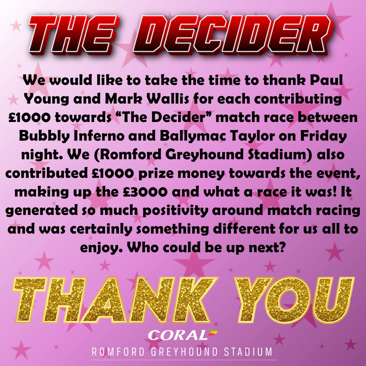 'The Decider' - What a success. Thank you.💕