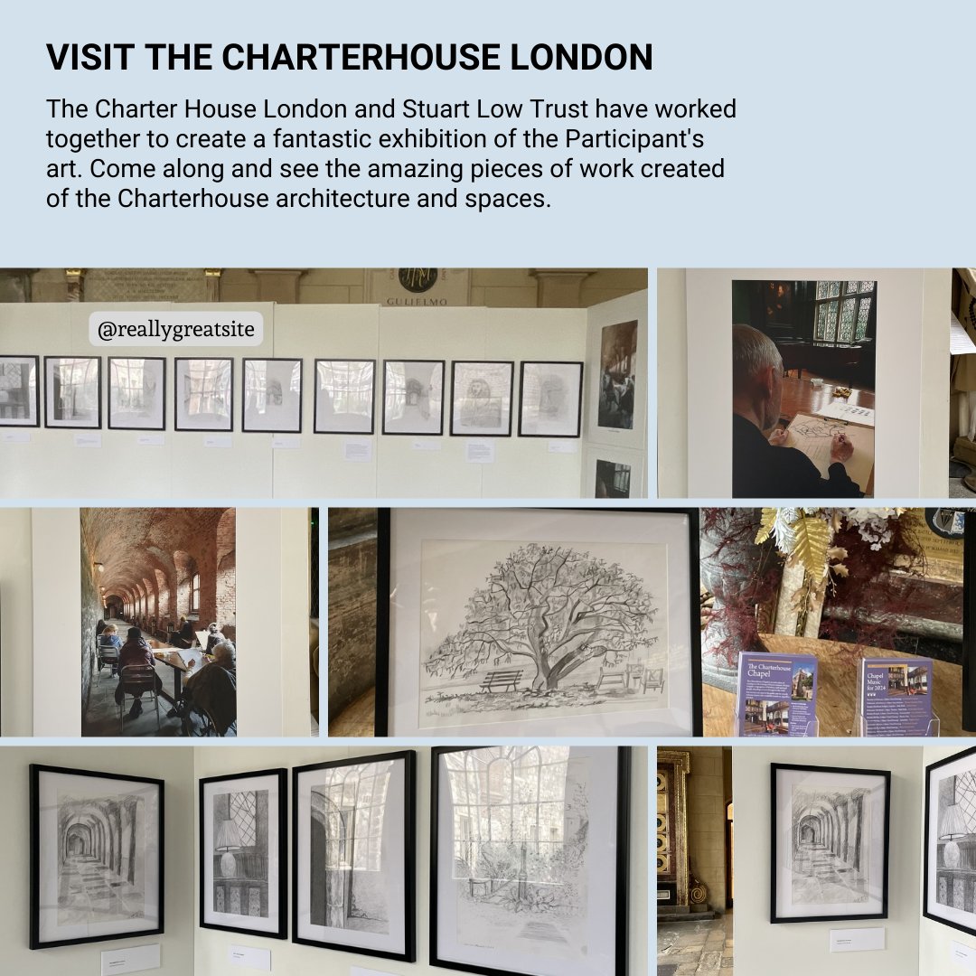 Visit @CharterhouseEC1 to see the Stuart Low Trust participant work on display. Plan your visit today: buff.ly/3Ubi7FH  #exhibition #Eventslondon #TheStuartLowTrust #MentalHealth #Wellbeing #Arts #Nature #SelfCare #MentalHealthMatters #Mindfulness