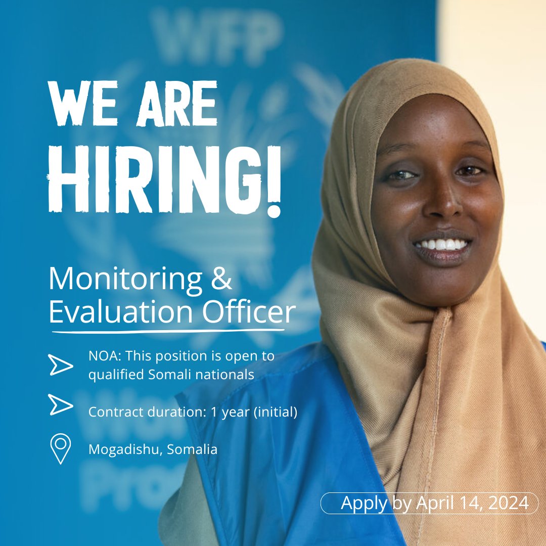 📢 Join our team! Passionate about generating evidence to communicate impact and gain insights? We're hiring a national Monitoring & Evaluation Officer based in Mogadishu, Somalia: career5.successfactors.eu/sfcareer/jobre… ⏰Apply by 14 April