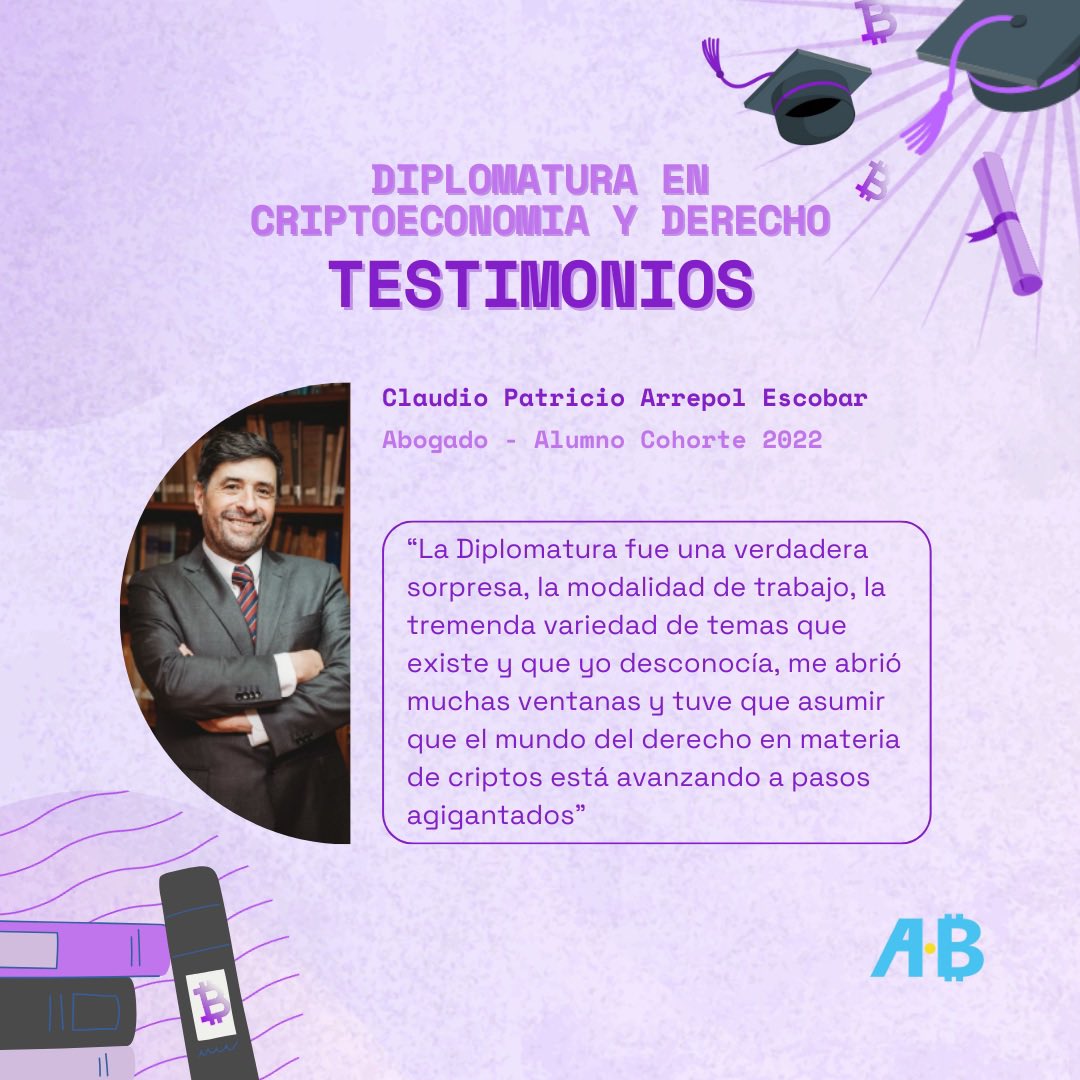 BitcoinAR's tweet image. ¡Experiencias en las que vale la pena detenerse! 👩‍🎓🧑‍🎓🎓 Ellos ya formaron parte de la #Diplomatura en #Criptoeconomia y #Derecho, ¡y vos también podes hacerlo! 📚

🗣️🏅 Desde hace más de 10 años formamos profesionales del derecho, de la contabilidad y de la economía en los