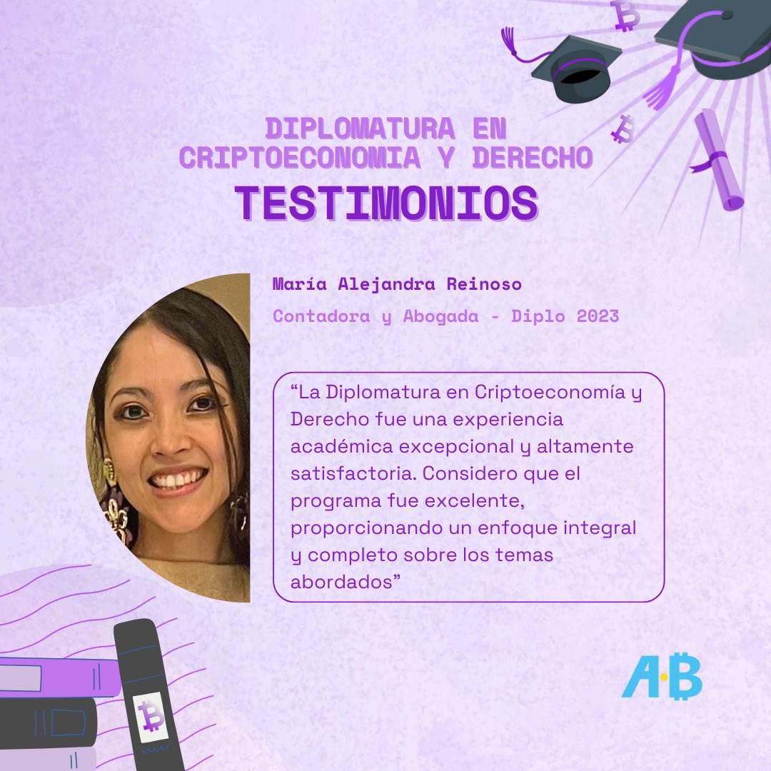 BitcoinAR's tweet image. ¡Experiencias en las que vale la pena detenerse! 👩‍🎓🧑‍🎓🎓 Ellos ya formaron parte de la #Diplomatura en #Criptoeconomia y #Derecho, ¡y vos también podes hacerlo! 📚

🗣️🏅 Desde hace más de 10 años formamos profesionales del derecho, de la contabilidad y de la economía en los