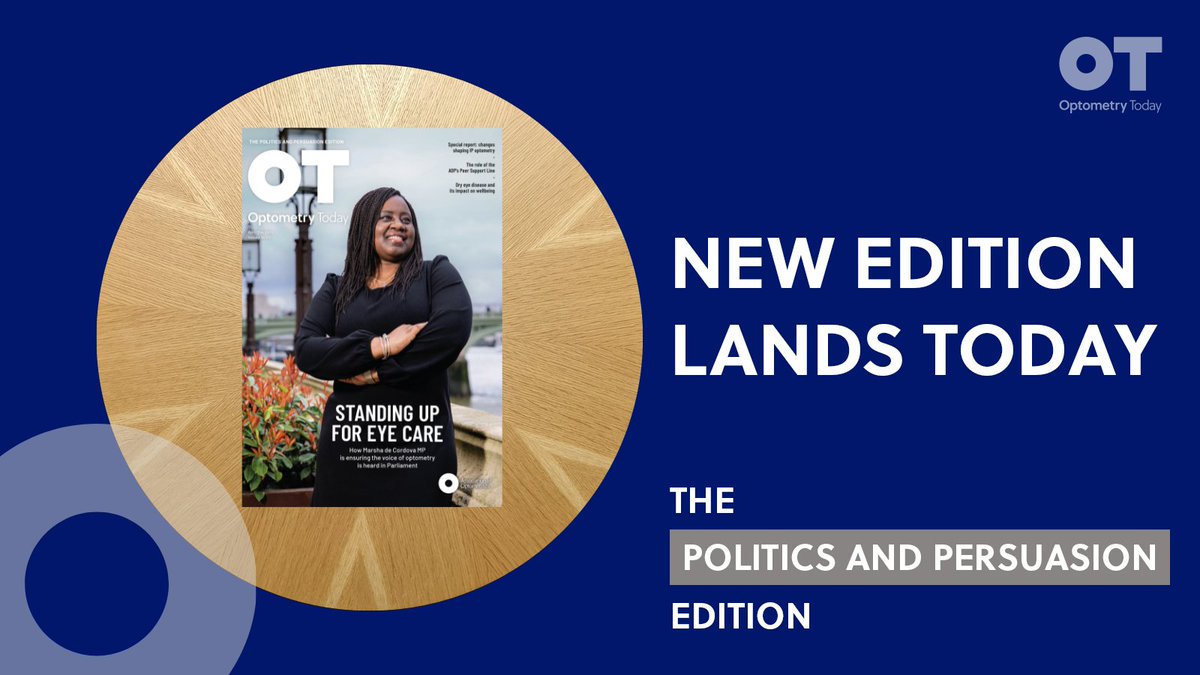 The new edition of #OT lands today. 😀 🙌 The April/May edition looks at how political engagement can catalyse change in the profession for both patients and practitioners. Plus a Special report on IP optometry, CPD, news and much more. @MarshadeCordova #OptometryToday #OT