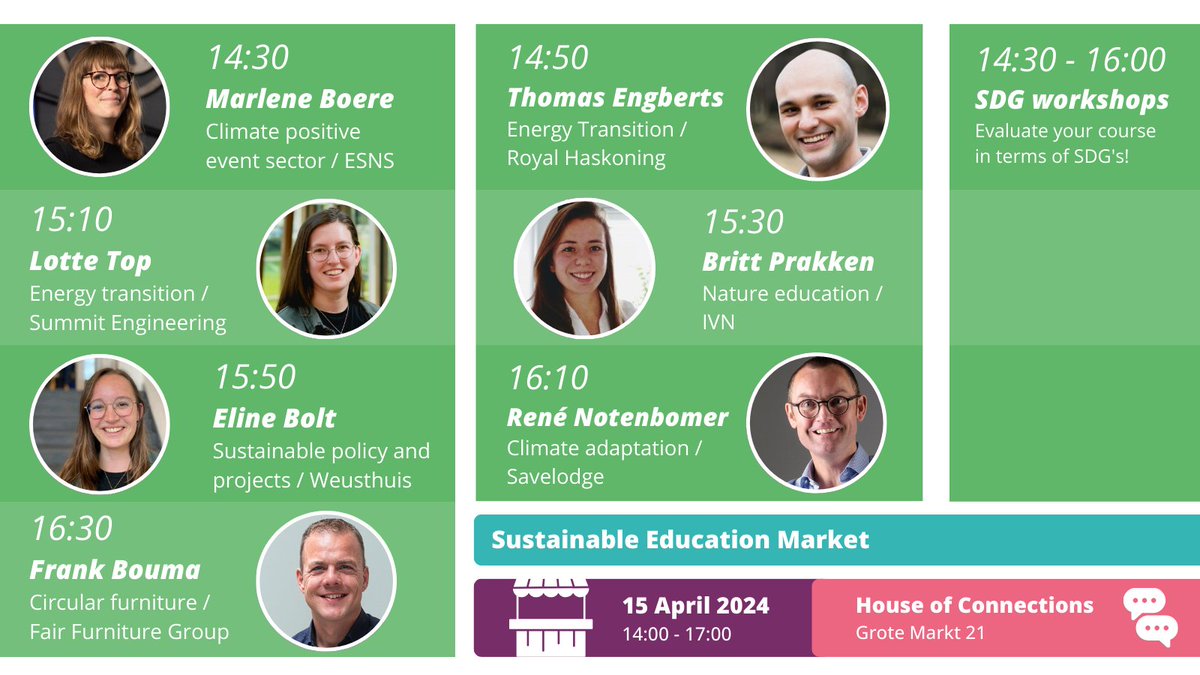 Only one more week until our Sustainable Education Market for students takes place💚Find out what sustainable study options are available at @univgroningen and talk to sustainability professionals to get an idea of the work field! More info + sign up👉rug.nl/about-ug/profi…