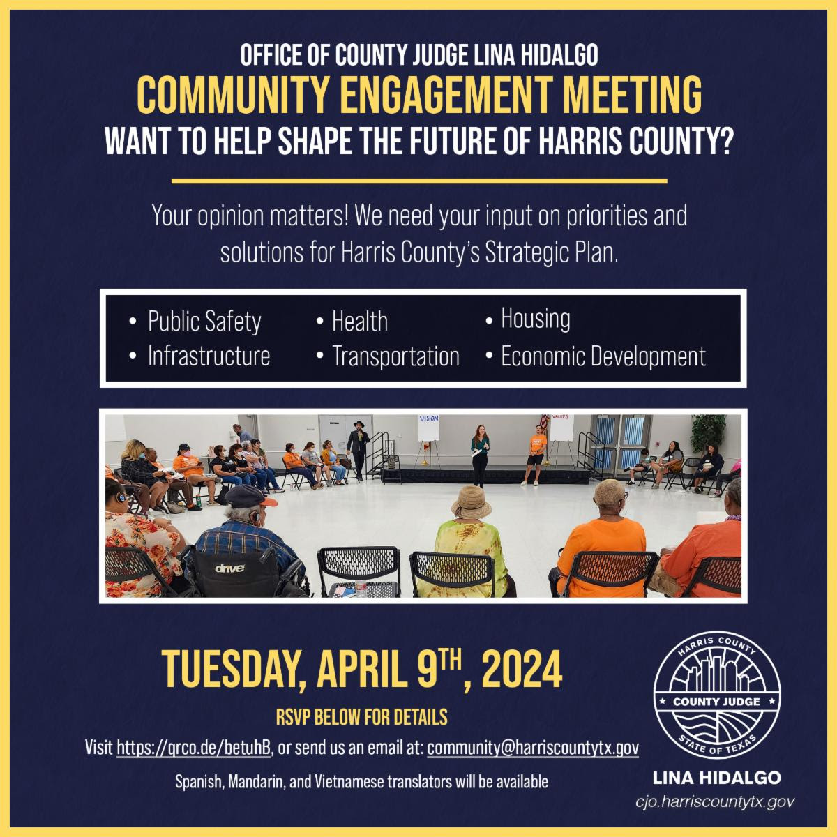 Don't miss this opportunity to make an impact in Harris County. Your opinion matters and Houston needs us to all step up and care about the future of our county! Be sure to RSVP.  docs.google.com/forms/d/e/1FAI… #lwvhouston #houstonvoter #harriscounty #harriscountyjudge #houstonmatters