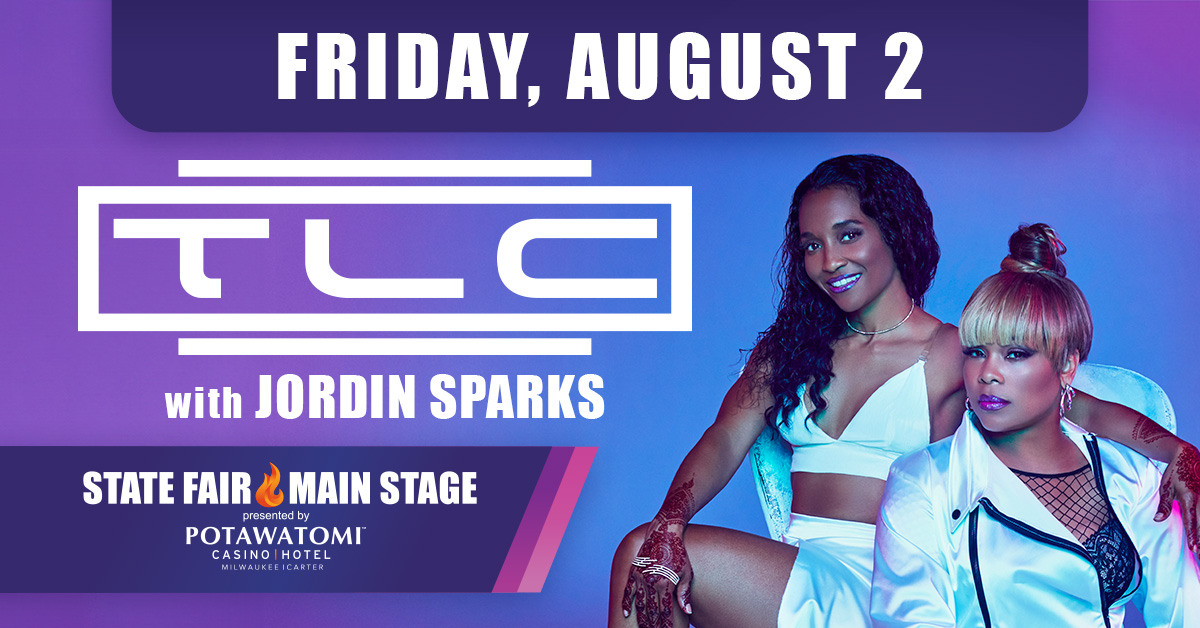 JUST ANNOUNCED: @OfficialTLC, along with @JordinSparks, will be taking the State Fair Main Stage, presented by @paysbig with one iconic anthem after the other on Friday, Aug. 2! 🎫 Tickets go on sale Friday, April 12 at 10am.