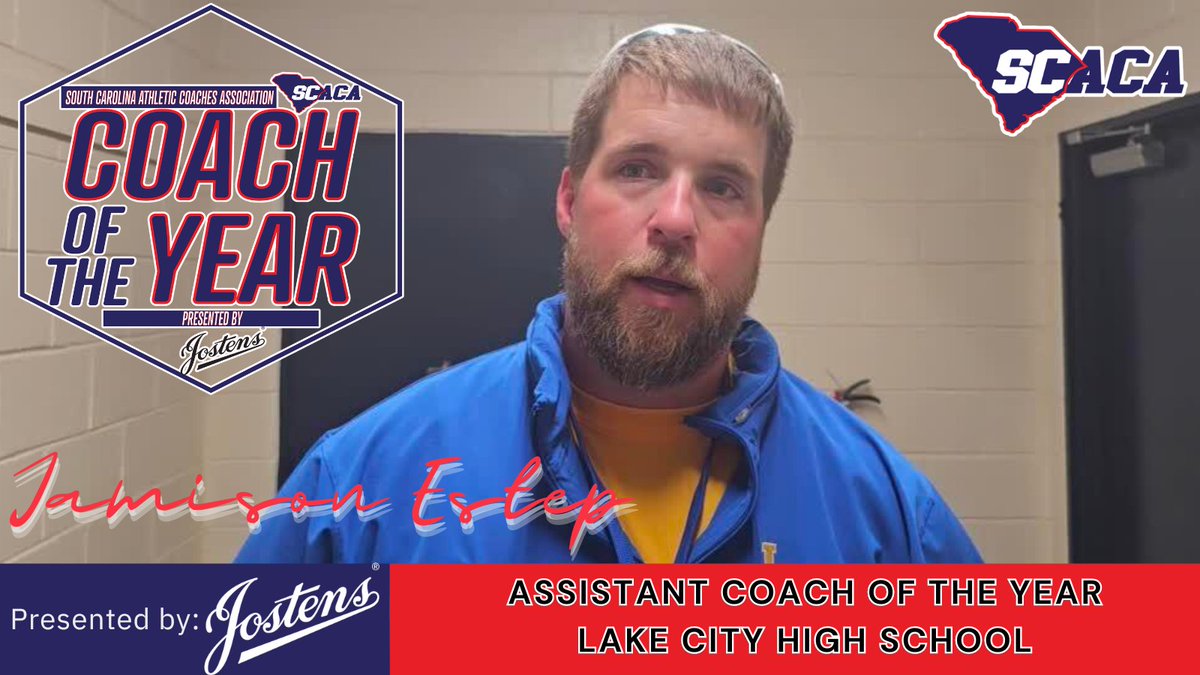 Congratulations to Coach Jamison Estep of @AthleticsLCHS for winning the 2024 SCACA Assistant Coach of the Year title! His leadership and dedication to the Lake City football team during challenging times truly deserve recognition. #SCACA @CoachEstepLCHS