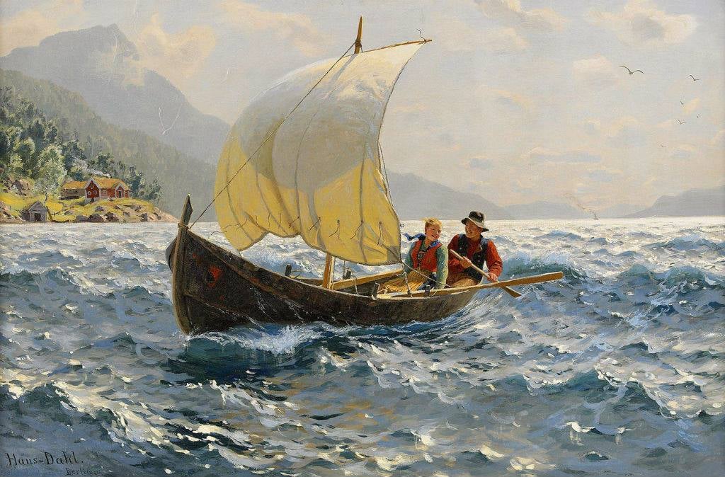 'Brisa fresca, Sognefjord',  del pintor noruego Hans Dahl (1849-1937).